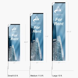 Rectangle Flag - Small 8.5ft, Medium 11.8ft, Large 15ft Rectangle Flag - Small 8.5ft, Medium 11.8ft, Large 15ft