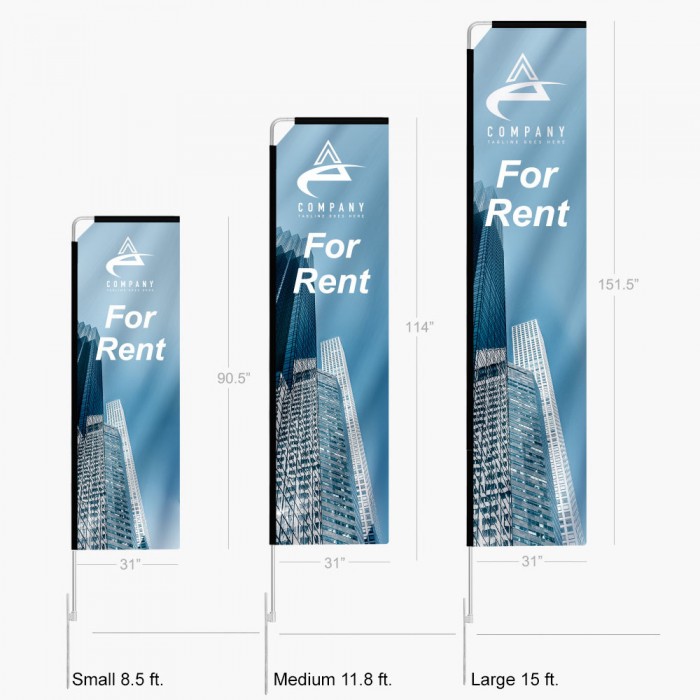 Rectangle Flag - Small 8.5ft, Medium 11.8ft, Large 15ft Rectangle Flag - Small 8.5ft, Medium 11.8ft, Large 15ft