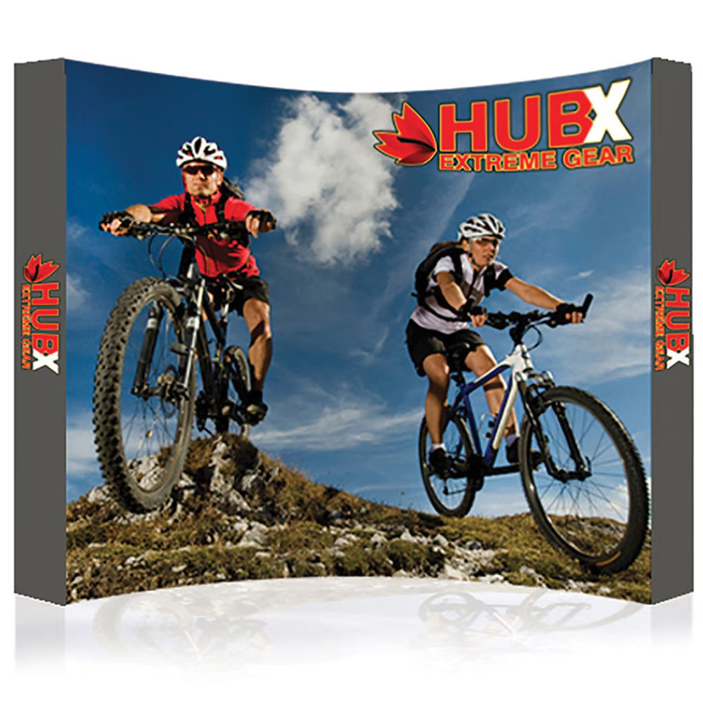 10ft Curve Pop up Fabric Display